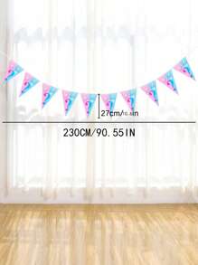 1 set Banderín de papel de tiro, bandera colgante con gráfico de letra moderna para decoración del hogar, fiesta de revelación de género, Navidad - Multicolor - Ver 2