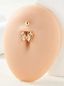 1 件休闲可爱蝴蝶锆石肚脐环，适合女士，穿孔身体首饰派对 - 蝴蝶型 - 查看 8