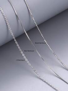 1pc S925 Sterling Silver Fine Chain Necklace, Multiple Styles Simple Elegant Clavicle Chain Neckwear, Christmas Gift