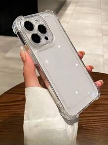 1pc Silicone Transparent Shock-Absorbing Anti-Fall Phone Case Compatible With IPhone 15 Pro Max/16 Pro Max/16 Pro/14 Pro Max/14 Pro/13 Pro Max, IPhone 16, 17, 17 Pro, 17 Pro Max, Galaxy S22/S22 Ultra, Galaxy S23 Ultra, Galaxy S24 Ultra, A55, A14, Galaxy S24 FE
