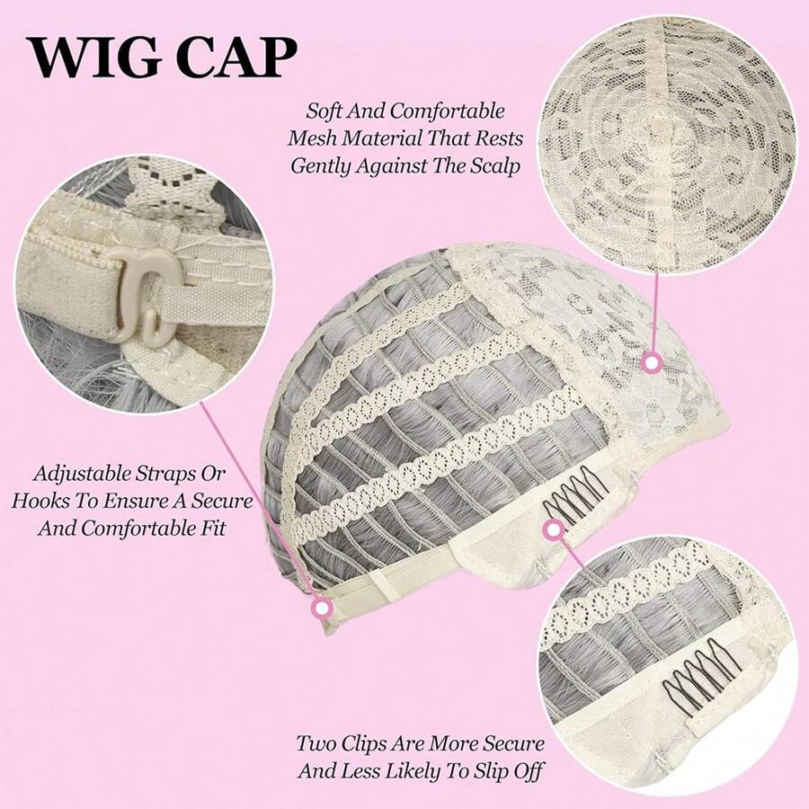 Old Lady Costume Wig For 100 Days Of School Short Grey Curly Grandma