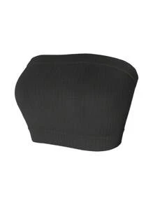 Set de 3 piezas Camiseta de tubo, camiseta sin tirantes y ropa interior para mujeres, sostenes bandeau sin costuras para partes superiores sin espalda, sin tirantes y sin hombros, para estudiantes y adolescentes