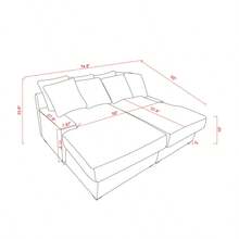 74.8" Modern Luxury Twins Sofa Couch For Living Room Quality Corduroy Upholstery Sleeper Sofa Bed Daybed Navy Blue - Navy Blue+Corduroy+2 Seat as Pic - View 12