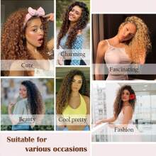 Curly Crochet Hair 14/18/24inch GoGo Curl Crochet Hair For Women Natural Black Deep Wave Braiding Hair,Synthetic Bohemian Crochet Braid Water Wave Crochet Hair Extensions(1B#) - Black - View 7