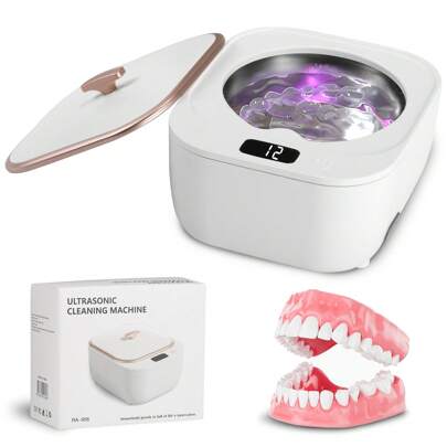 High Frequency Cleaner, High Frequency Retainer Cleaner Machine For Dentures, Aligner, Retainer, Whitening Trays, Mouthguards, 250ML Portable Dental Pod For All Dental Appliances And Jewelry At-Home