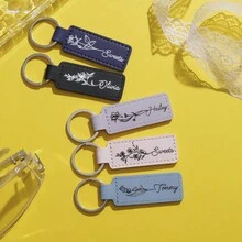 Móc khóa tùy chỉnh & Móc khóa da cá nhân hóa, Phụ kiện tùy chỉnh làm quà tặng cho người yêu, gia đình, bạn bè, trẻ em - Quà tặng sinh nhật & quà tặng ngày lễ - Nhiều màu - Xem 2