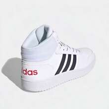 Adidas Giày thể thao cổ cao thời trang thường ngày buộc dây màu tương phản HOOPS 2.0 - trắng - Xem 3