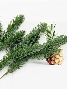 1/10/15pcs  Christmas Simulation Pine Needle Branches Christmas Tree Pine Branches Christmas Hotel Layout Home Decoration Simulation Plant Pine BranchesHome Room Office Decor, Flower Arrangements Artificial Centerpiece, Outdoor Garden Yard Decor, Wedding Birthday Bridal Shower Decor - Green - View 5