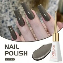 XEIJAYI 1pc 10Ml Long-Lasting Eggshell Glue Gel Nail Polish UV/LED Soak Off Gel Nail Polish For Nail Art DIY Salon Home Holiday Gift For Women - 巧克力棕 - 查看 1