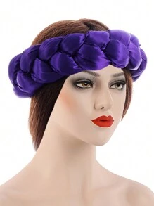 1pc Women's Multicolor Satin Twisted Headband/Scrunchie Headband Hair Hoop - Multicolor - View 19