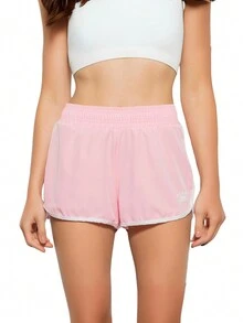 Women's Gym Shorts Kit 2 Loose Fitness Fashion Casual Workout Walking Running Yoga Workout Fitness Fit Running High Waist - 粉紅色和綠色 - 查看 6
