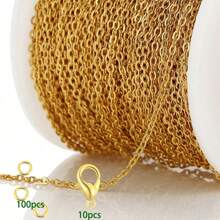 5m/1m 散装不锈钢链，适用于银色/玫瑰金 O 型项链链环，1mm/1.5mm/2mm/2.5mm DIY 珠宝制作材料