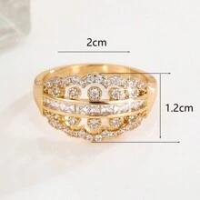 1pc Minimalistische modieuze gepersonaliseerde zirkonia ring voor vrouwen, geschikt voor dagelijks gebruik vinger ring