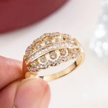 1pc Minimalistische modieuze gepersonaliseerde zirkonia ring voor vrouwen, geschikt voor dagelijks gebruik vinger ring
