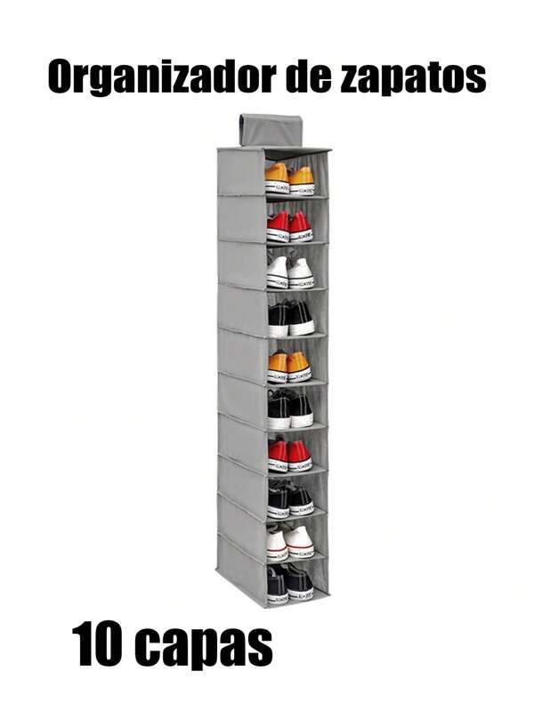 Organizador de zapatos colgante de 10 estantes, 30 * 15 * 120 cm