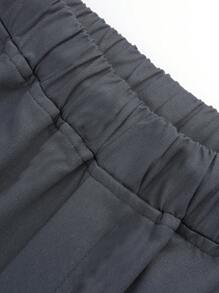 1 pieza Pantalones cargo informales de corte holgado para niños adolescentes con bolsillos, para primavera y otoño - Gris - Ver 4