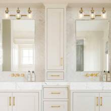 Pomitos 3-Light Vanity Lights For Bathroom, Modern Vanity Lighting Fixture With Glass Shade, Wall Mount Lighting Over Mirror, Vanity Lamp For Kitchen Dinning Room Bedroom Balcony Hallway - Vàng - Xem 7