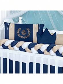 BỘ Nôi em bé SLIM AMERICAN VÀ NATIONAL HOÀN CHỈNH, PHÙ HỢP VỚI Nôi có đệm lên đến 130CM X 70CM KHUYẾN MẠI - Vương miện hoàng gia màu xanh hải quân - Xem 2