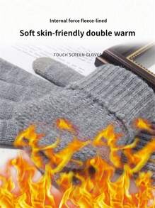 2 件冬季触屏手套骑行滑雪钓鱼全掌保护防风男女自行车手套户外运动手套，适用于骑自行车、骑摩托车和滑雪，黑色手套 - 彩色 - 查看 2
