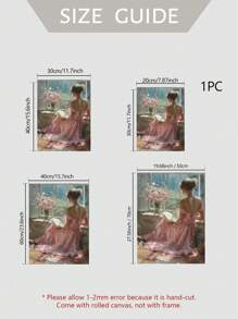 1pc Nghệ thuật Canvas phong cách cổ điển - Chân dung người phụ nữ đọc sách, Tranh sơn dầu vợ nghệ sĩ - Hoàn hảo cho trang trí phòng khách, phòng ngủ, phòng tắm, không khung - Nhiều màu - Xem 4
