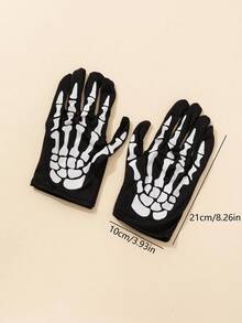 1双骷髅手指万圣节派对手套 - 手套 - 查看 6