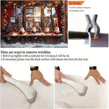 1 szt., baner poliestrowy na parapet okna z okazji świąt Bożego Narodzenia - czerwone zasłony świąteczne i tło z drzewa, odpowiedni do dekoracji przyjęć świątecznych, wielofunkcyjne rekwizyty fotograficzne bez prądu, używane do świąt Bożego Narodzenia i sezonowych uroczystości, Boże Narodzenie - Wielobarwność - Zobacz 7