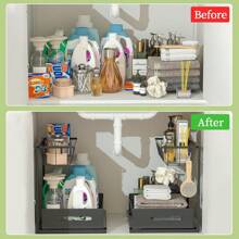 Under Sink Organizer And Storage, 1Pack Pull Out Cabinet Organizer Slide Out Sink Shelf Cabinet Storage Shelves, Under Sink Storage For Kitchen Bathroom Cabinet