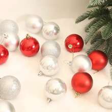 Kit With 9/18/27 Matte Smooth Christmas Balls Size 6cm Decoration Ornament For Christmas Tree - 紅色+亮光6cm - 查看 2