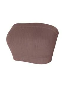 Set de 3 piezas Camiseta de tubo, camiseta sin tirantes y ropa interior para mujeres, sostenes bandeau sin costuras para partes superiores sin espalda, sin tirantes y sin hombros, para estudiantes y adolescentes