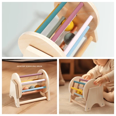 蒙特梭利儿童教育玩具、纺织鼓、感官认知盒、婴幼儿学龄前