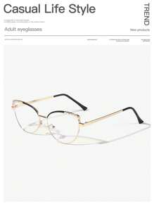 Bộ 1/2/3 gọng kính thời trang mắt mèo bằng kim loại nhẹ, sang trọng dành cho nữ, đính đá, phù hợp để đọc sách hàng ngày và đi làm. - Nhiều màu - Xem 3