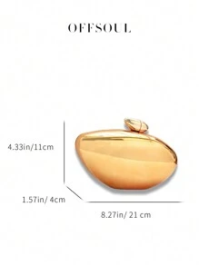 亚克力女士手拿包，新款海滩度假风格单肩包，晚会手提包，婚礼、典礼、庆典斜挎包 - 金色 - 查看 4