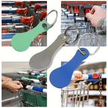 1/4 Stück Einkaufswagen Chips aus Edelstahl, Schlüsselanhänger, Supermarkt Einkaufswagen Chip, Einkaufs Chip