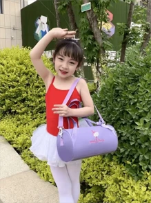 Bolso de danza lindo, bolso de ballet de hombro, mochila de danza cruzada, mochila de ballet y danza de moda - Morado - Ver 4