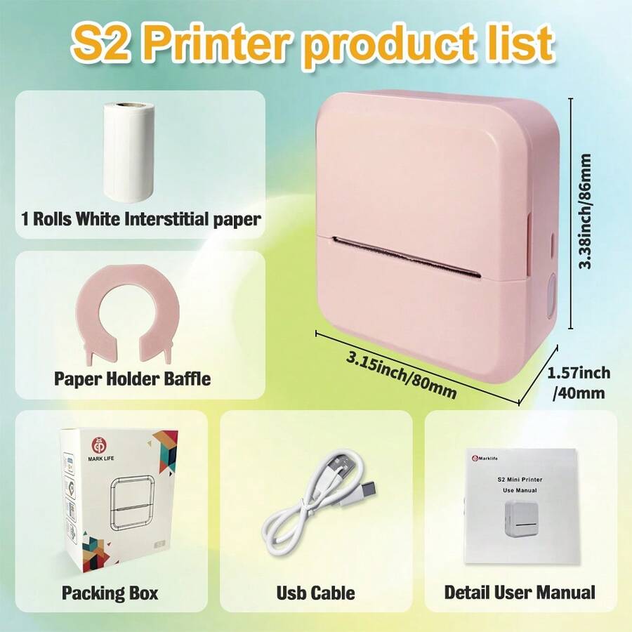 Marklife Maklife S2 Label Maker Machine With Tape, Small Label Printer