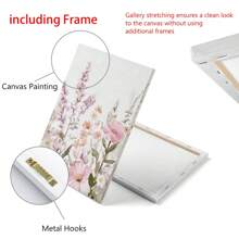 3 件套女孩的仙女印花、仙女墙面艺术、粉色儿童房装饰、女孩儿童房艺术、童话、野花艺术、女孩卧室艺术、帆布墙海报、卧室客厅走廊装饰礼物生日毕业