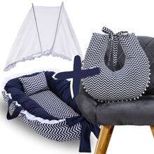 MeF Mae e Filho Baby Crib Reducer Nest Kit + Breastfeeding Pillow + Removable Portable Mosquito Net - 海軍陸戰隊雪佛龍 - 查看 1