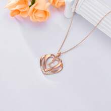 TOUPOP Dây chuyền chữ cái trái tim cho phụ nữ vàng hồng S925 bạc nguyên chất Moissanite mặt dây chuyền chữ L sinh nhật kỷ niệm đám cưới bảng chữ cái từ A đến Z quà tặng trang sức cho vợ bạn gái ngày lễ tình nhân của cô ấy - L - Xem 6