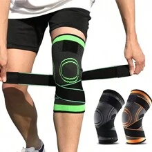 1pc Elastic Sports Knee Brace, Unisex, Breathable & Non-Slip, Warm Joint Protection, Suitable For Running, Cycling, Basketball, Hiking, Badminton And Other Sports - Multicolor - View 2