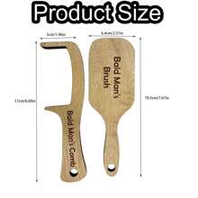 2 piezas Herramientas de belleza de hombre calvo divertidas, peine para cabeza calva de novedad, cepillo con cojín para pulir cabello áspero y dar brillo, regalos únicos para adultos calvos en Halloween - Multicolor - Ver 2