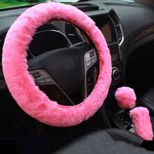 Furry Steering Wheel Cover Set Steering Covers With Winter Warmth, Stylish Design, And Furry Texture,Bag,Organizer,Storage - Multicolor - View 11