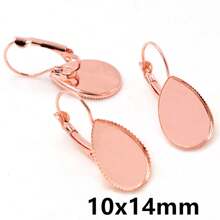 10pcs 10x14mm 13x18mm 18x25mm Drop Style Earring Cabochon Blank Base Setting French Lever Back Earrings DIY Jewelry Making Accessories Findings - French Earrings - View 9