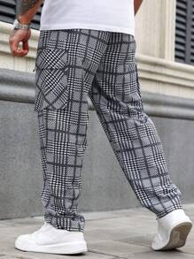 1pc Men's Loose Graphic Print Drawstring Straight Leg Casual Pants