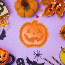 3 件套万圣节糖果碗，带南瓜/蝙蝠/幽灵图案的塑料糖果碗，万圣节派对装饰、圣诞节