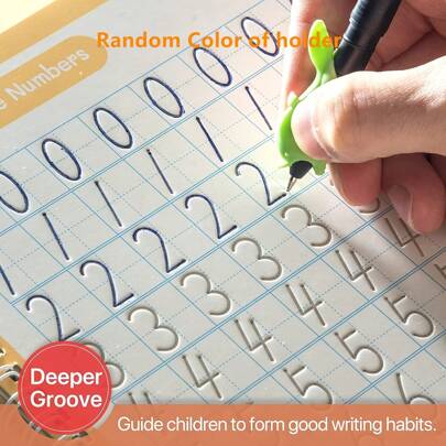 KIBEDI Writing Exercise Books English Groove Magic Practice Copybook Children's Book Learning Numbers Letters Alphabet Calligraphy Gift School,Student,Stationery,School Supplies Kids School,Learn English,English Writing,Gift For Kids,Numbers Book,School Stationery,Calligraphy Practice,Learn Numbers,Learning Numbers,Kinder Toys,School Book,Girl Toys,Tracing Book,Toddler Writing,Colour By Numbers Book,Alphabet,Color By Number Book,Kids Books