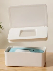 1 hộp đựng khăn giấy gia dụng, hộp đựng khăn giấy ăn có nắp đậy, dùng cho phòng khách - trắng - Xem 6