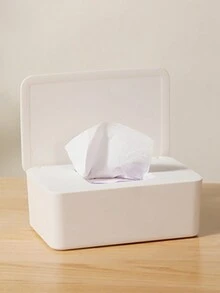 1 hộp đựng khăn giấy gia dụng, hộp đựng khăn giấy ăn có nắp đậy, dùng cho phòng khách - trắng - Xem 7