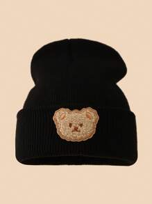 1pc Kids Bear Design Knitted Beanie Hat, Warm Winter Head Cap For Boys & Girls - Multicolor - View 15