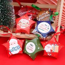 10pcs Christmas Candy Boxes, Xmas Eve Gift Packaging Star Boxes - Multicolor - View 12