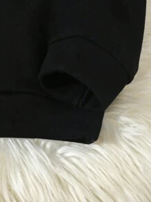 Áo nỉ dài tay màu đen cho bé gái tuổi teen, kiểu dáng thường ngày, họa tiết người bánh gừng dễ thương, thoải mái, phù hợp mặc hàng ngày vào mùa thu và mùa đông, cũng như dịp Giáng sinh. - màu đen - Xem 8